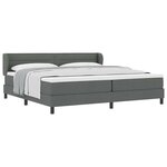 vidaXL Lit à ressorts avec matelas Gris foncé 200 x 200 cm tissu