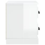 vidaXL Table de chevet blanc brillant 60x35 5x45 cm