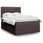 vidaXL Sommier à lattes de lit avec matelas Marron foncé 140x190 cm