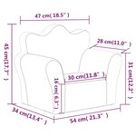 vidaXL Canapé pour enfants gris clair peluche douce