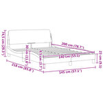 vidaXL Cadre de lit Dover noir 140x200 cm tissu