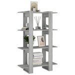 vidaXL Bibliothèque/Séparateur de pièce Sonoma gris 80x30x123 5 cm