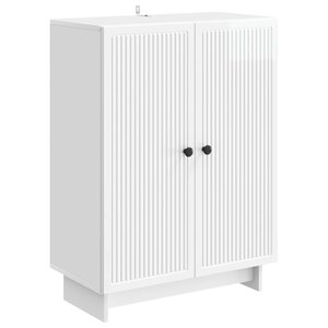 vidaXL Buffet Blanc brillant 66 x 34 5 x 90 cm Bois d'ingénierie