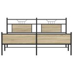 vidaXL Cadre de lit en métal sans matelas chêne sonoma 160x200 cm