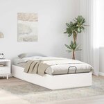 vidaXL Cadre de lit ottoman Blanc 90 x 190 cm Pin massif