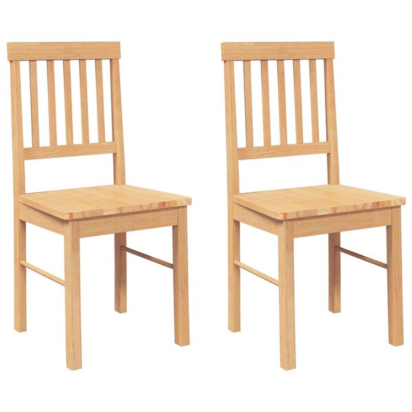 vidaXL Chaises à manger 2 Pièces bois massif caoutchouc