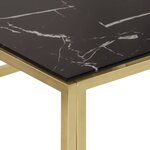 vidaXL Table basse doré acier inoxydable et verre trempé