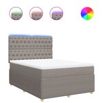 vidaXL Sommier à lattes de lit avec matelas Taupe 160x200 cm Tissu