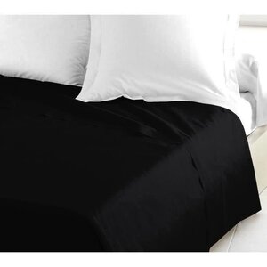 Drap Plat 100  coton 180 x 290 cm noir