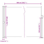vidaXL Auvent latéral rétractable terre cuite 180x600 cm