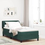 vidaXL Lit à ressorts avec matelas Vert foncé 90 x 200 cm Velours