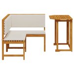 vidaXL Ensemble de banc de jardin 2 Pièces Marron Bois d'acacia massif