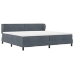 vidaXL Lit à ressorts avec matelas Gris foncé 200 x 200 cm Velours