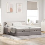 VidaXL Cadre de lit ottoman avec matelas taupe 160x200 cm tissu