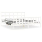 vidaXL Cadre de lit sans matelas blanc bois massif de pin
