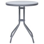 vidaXL Mobilier de bistro 3 Pièces Aluminium et textilène Argenté