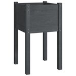 vidaXL Jardinière d'extérieur Gris 40x40x70 cm Bois de pin massif