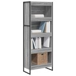 vidaXL Bibliothèque Gris Sonoma 80 x 30 x 155 cm Bois d'ingénierie