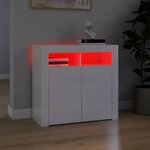 vidaXL Buffet avec lumières LED blanc brillant 80x35x75 cm