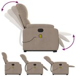 vidaXL Fauteuil inclinable de massage électrique taupe