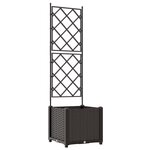 vidaXL Bac à fleurs avec Treillis Marron 40 x 40 x 143 cm PP