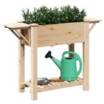vidaXL Cache-pot de jardin avec étagère Beige 111 x 37 x 76.5 cm