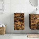 vidaXL Meuble de Salle de Bain In-between Chêne fumé 30 x 41 x 50 cm