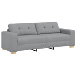 vidaXL Canapé 3 pc Gris clair Tissu en lin mélangé
