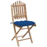vidaXL Ensemble à manger d'extérieur pliable 5Pièces avec coussins Bambou