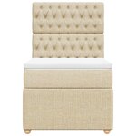 vidaXL Sommier à lattes de lit avec matelas Crème 100x200 cm Tissu