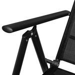 vidaXL Mobilier de bistro 3 Pièces Aluminium et textilène Noir