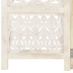 vidaXL Cloison de séparation 3 panneaux Blanc 120x165 cm Bois manguier