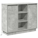 vidaXL Buffet LED Gris béton 90 x 32 x 75 cm Bois d'ingénierie