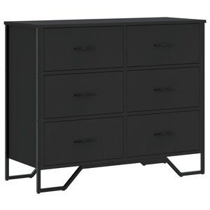 vidaXL Commode noir 91x35 5x74 5 cm bois d'ingénierie