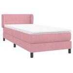 vidaXL Sommier à lattes de lit avec matelas rose 90x210 cm velours
