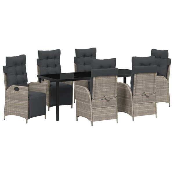 vidaXL Ensemble de salle à manger pour jardin 7 pc Gris clair