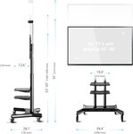 Onkron ts1881 blk support tv sur piedà  roulettes pour des téléviseurs de 50 à 86 pouces noir