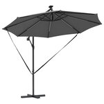 vidaXL Parasol banane à mât déporté Anthracite 294 x 294 x 248 cm