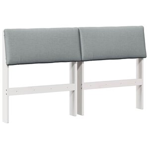 vidaXL Tête de lit capitonnée Gris clair 150 cm Pin massif