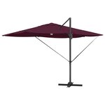 vidaXL Parasol à bras déporté - Bordeaux Bordeaux Métal et Tissu Moyen