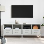 vidaXL Meubles TV 2 Pièces blanc 68x39x50 5 cm acier