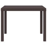 vidaXL Table de jardin pour repas Marron 100 x 100 x 73 cm polyrotin