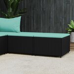 vidaXL Repose-pieds de jardin avec coussins 2 Pièces noir résine tressée