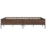 vidaXL Cadre de lit chêne marron 120x190 cm bois d'ingénierie et métal