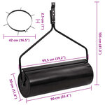 vidaXL Rouleau de jardin et de pelouse à tirer avec pinces aérateur noir 63 L en fer