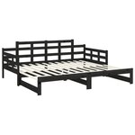 vidaXL Lit coulissant sans matelas noir 2x(90x200) cm