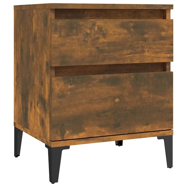 vidaXL Table de chevet Chêne fumé 40x35x50 cm