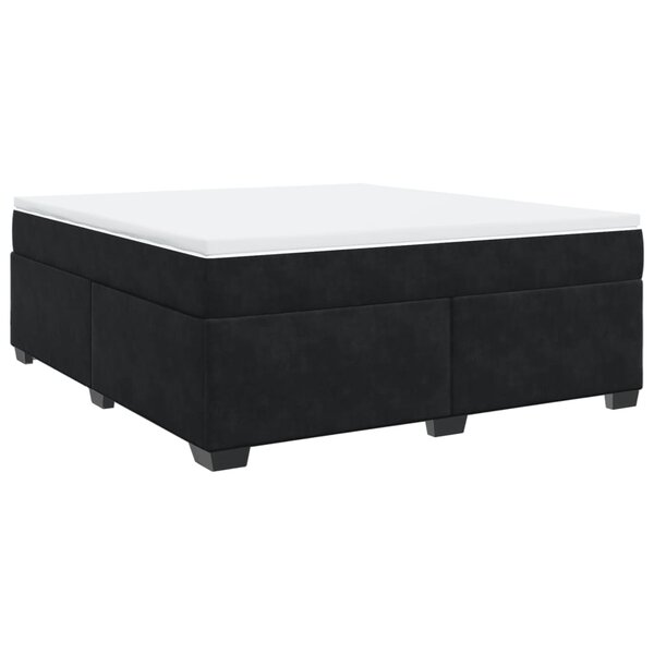 vidaXL Sommier à lattes de lit avec matelas Noir 180x200 cm Velours