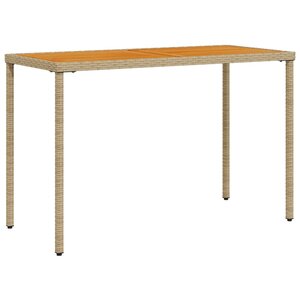 vidaXL Table de jardin avec dessus en bois d'acacia beige 115x54x74 cm