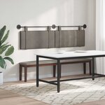 vidaXL Tête de lit suspendue Avec lumière LED Gris PU antique